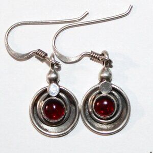 Sterling Silver Boho Garnet Earrings